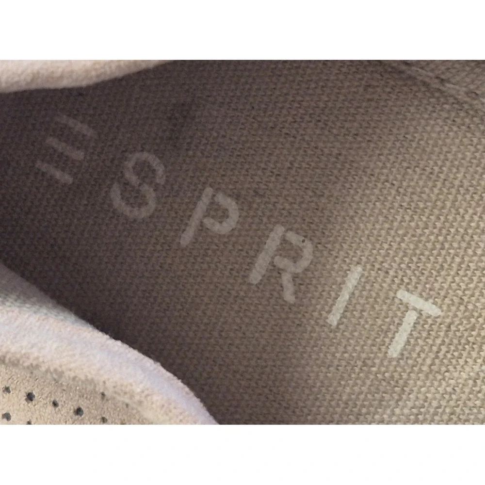 Esprit women's 8.5 perforated espadrille slip on flats blush pink rope detail